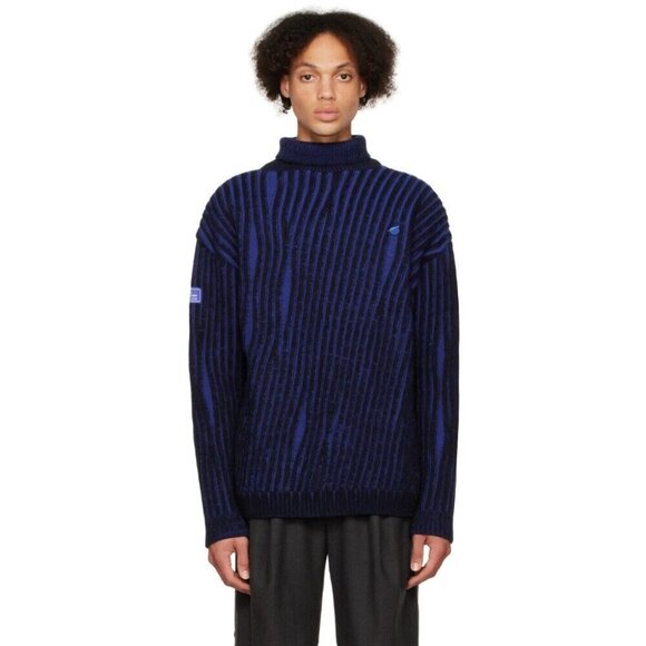 Ader Error Frank Turtleneck Size A3 L Oversized Mens Blue Sweater $485 - Picture 1 of 14